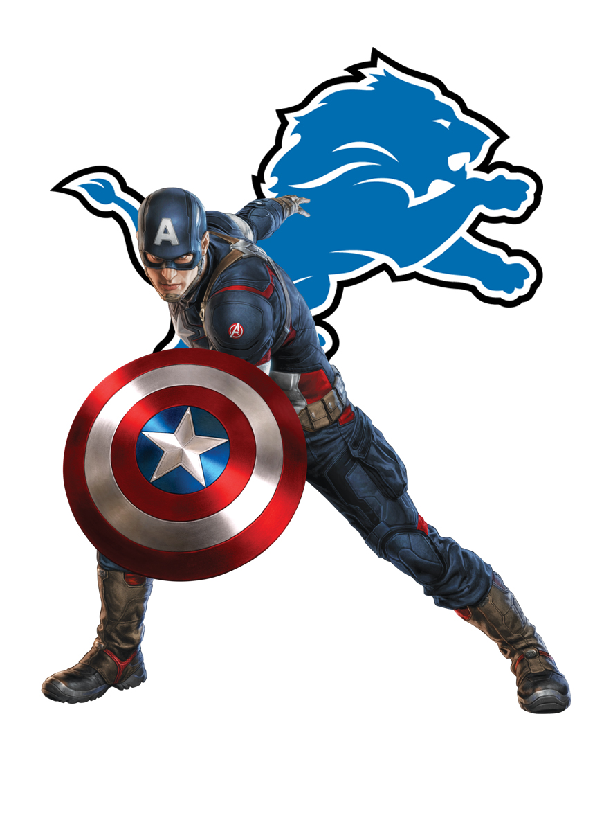 Detroit Lions Captain America Logo vinyl decal